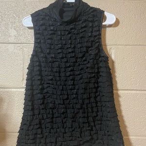 New directions black ruffled tank top size xl
